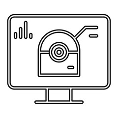 AI, artificial intelligence icon in line style