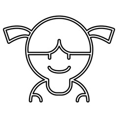 Obraz premium Girl icon in line style
