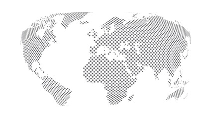 Fototapeta premium World map halftone. Made for world news and articles. Grey circles on white background.