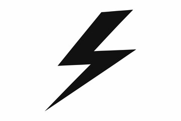 Lightning Bolt vector silhouette black design white background