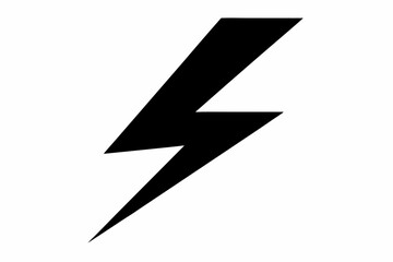 Lightning Bolt vector silhouette black design white background