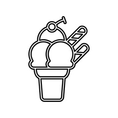 Ice cream icon in line style