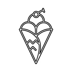 Ice cream icon in line style