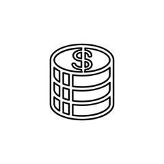 Coin icon in line style