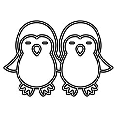 Penguin icon in line style