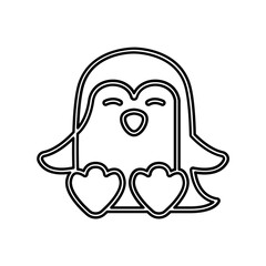 Penguin icon in line style