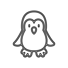 Penguin icon in line style
