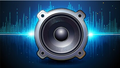 speaker on blue background