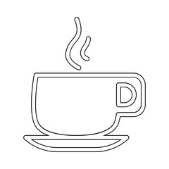 Hot coffee icon in line style