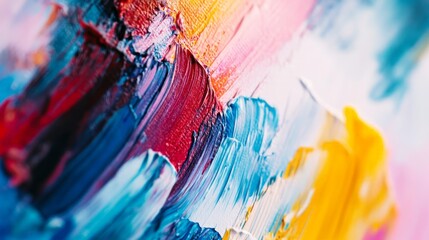 Fototapeta premium Vibrant Brushstroke Symphony, an artistic composition featuring an energetic mix of bold bright colors and dynamic brush strokes, evoking a sense of creativity and movement