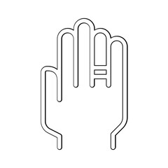 Obraz premium Ring on the finger icon in line style