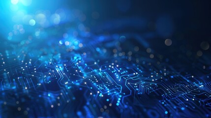 Obraz premium Abstract blue glowing circuit board. (1)