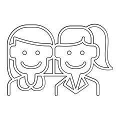 Friends icon in line style