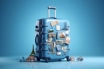 travel luggage on a white background