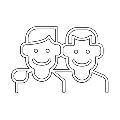 Friends icon in line style