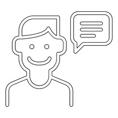 Man speaking icon in line style