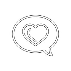 Love message icon in line style