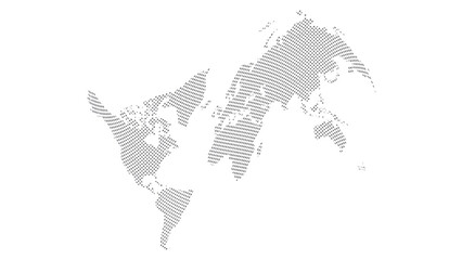 World map halftone. Made for world news and articles. Grey circles on white background.