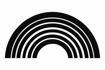 Obraz premium Rainbow vector silhouette black design white background