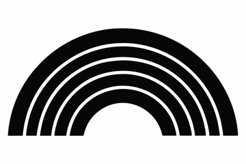 Fototapeta premium Rainbow vector silhouette black design white background