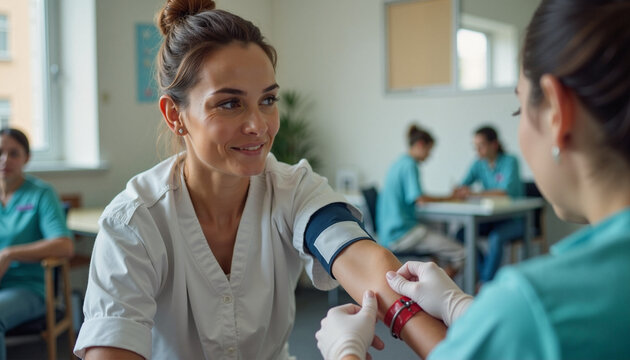 Empowering moments of compassion during a community blood donation drive at a local clinic