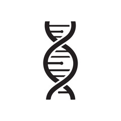 Biotech DNA Silhouette Icon for Scientific Projects

