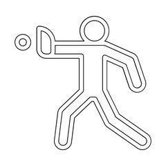 Catcher, Baseball player icon in line style