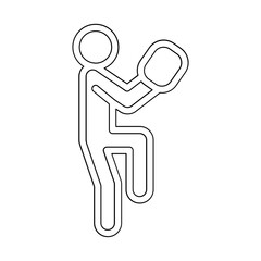 Pitcher, Baseball player icon in line style