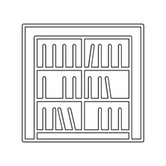Bookshelf icon in line style