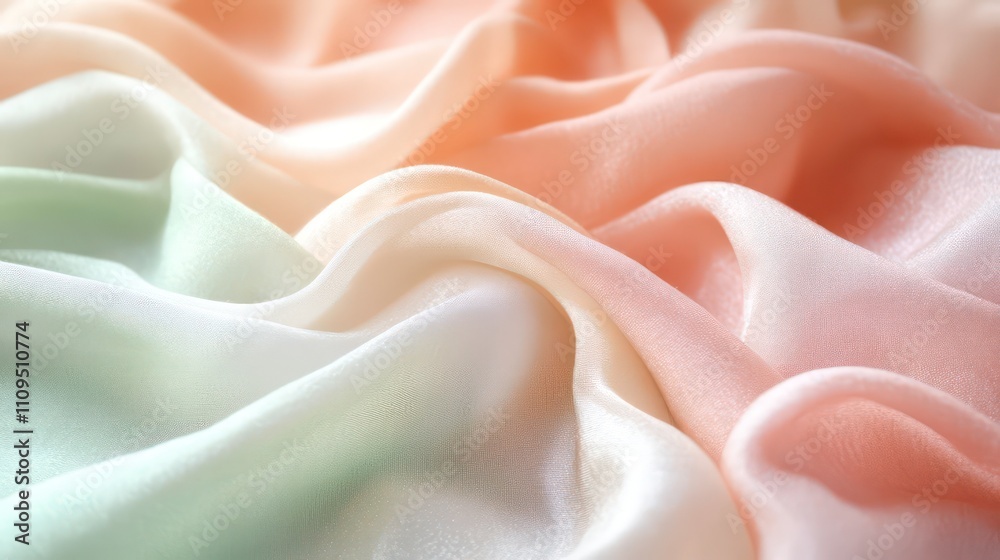 Poster soft pastel ombre fabric texture with gentle waves and folds.
