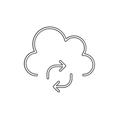 Cloud computing icon in line style