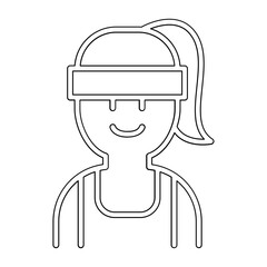 Sportswoman icon in line style