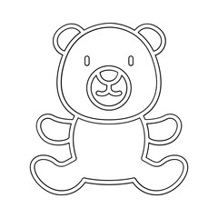Teddy bear icon in line style