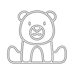 Bear icon in line style