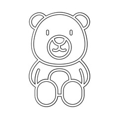 Teddy bear icon in line style