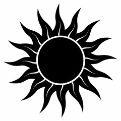 Sun vector silhouette black design white background