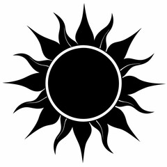 Sun vector silhouette black design white background