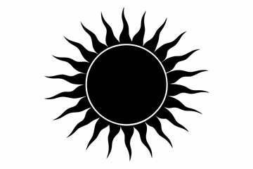Sun vector silhouette black design white background