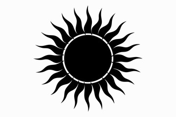 Sun vector silhouette black design white background