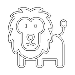 Lion icon in line style