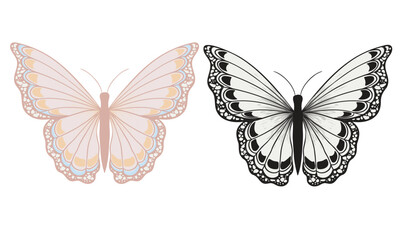 Butterfly with flower artwork for t shirt print, poster, sticker, background and other uses.