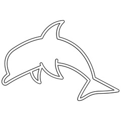 Dolphin icon in line style