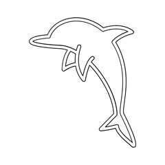Obraz premium Dolphin icon in line style