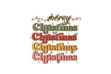 Merry Christmas, Retro Christmas Sublimation T Shirt Design