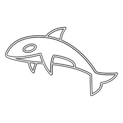 Obraz premium Whale icon in line style