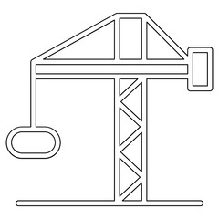 Construction crane icon in line style