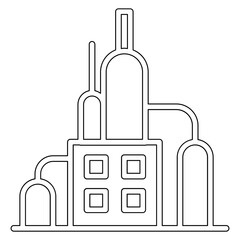 Refinery icon in line style