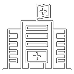 Hospital building icon in line style