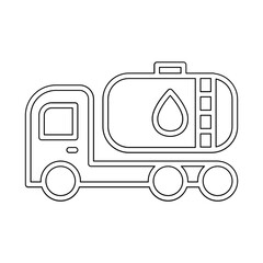Fuel tanker truck icon in line style