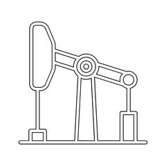 Oil rig, Oil derrick icon in line style